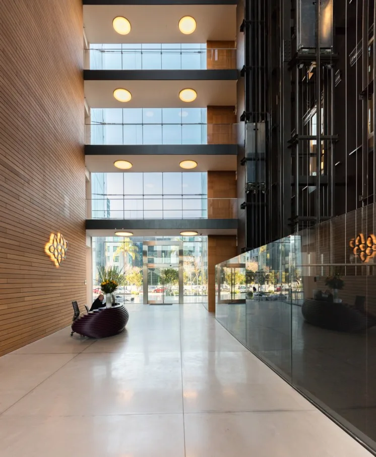 Office building entrance lobby