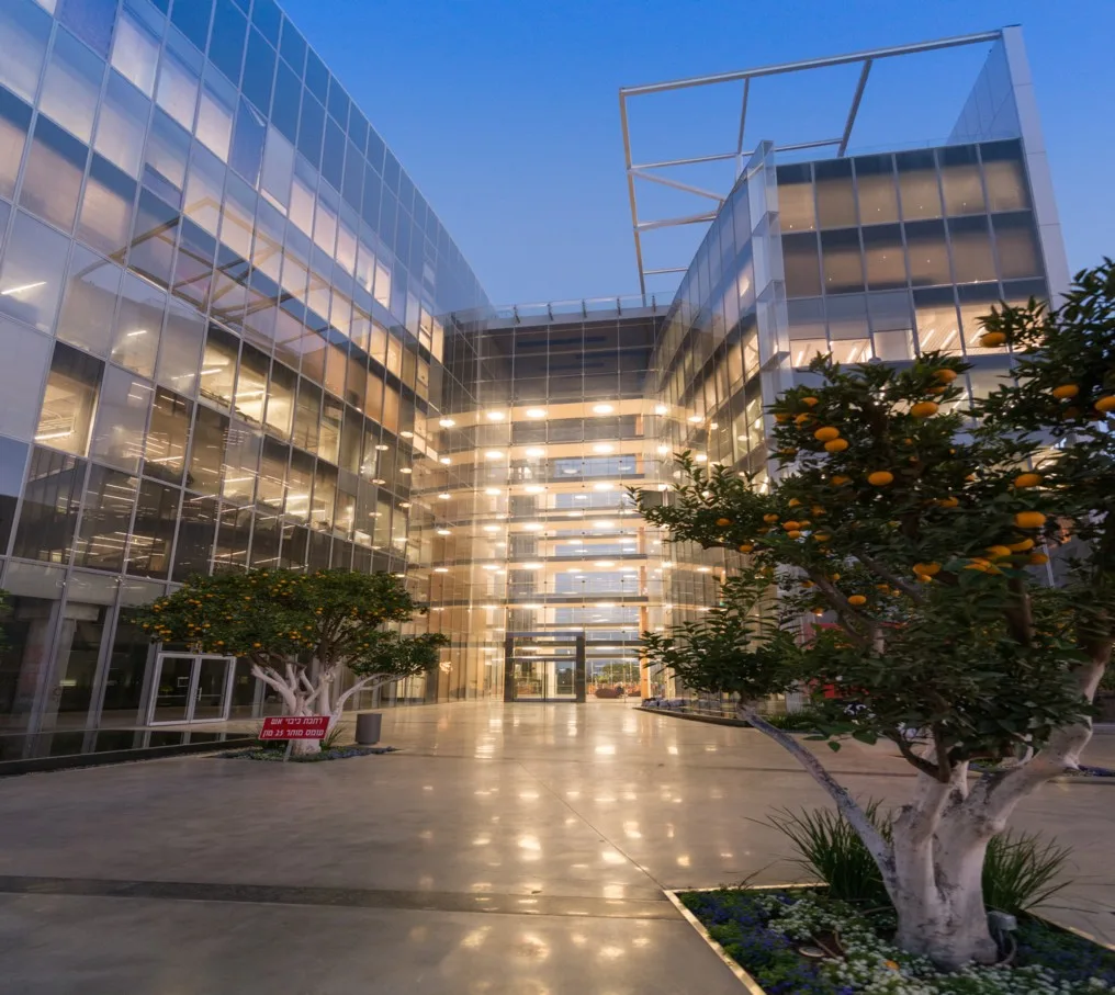 Exterior lighting for an office building