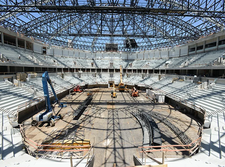 The seating bowl of Pais Arena Jerusalem during construction