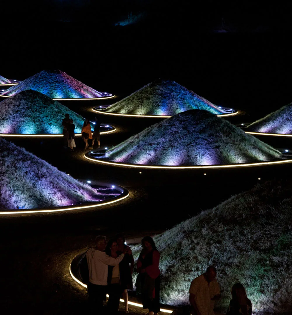 Night lighting at Avital Volcanic Park