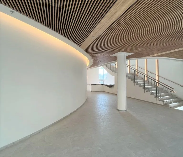 Bamboo ceiling above the stair