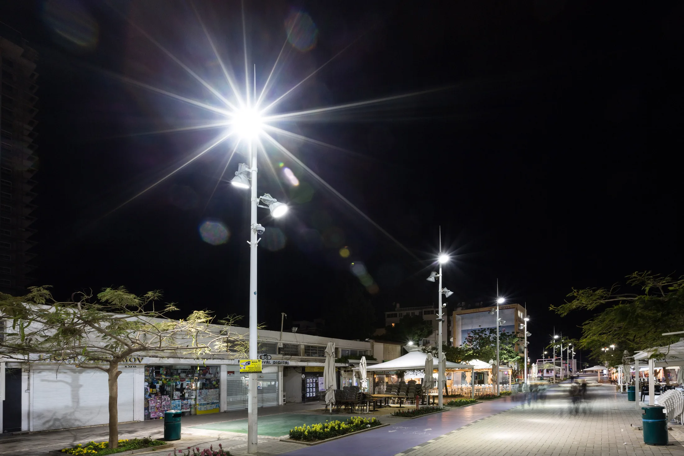 Independence Square and the seafront at night