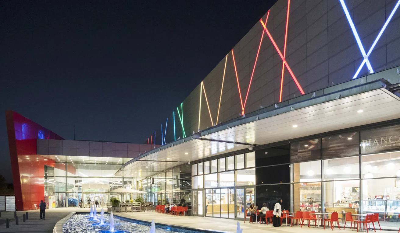 Exterior lighting for a shopping center