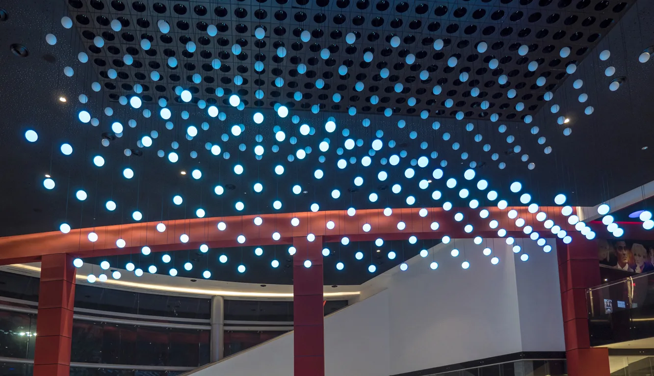 Illuminated shopping center