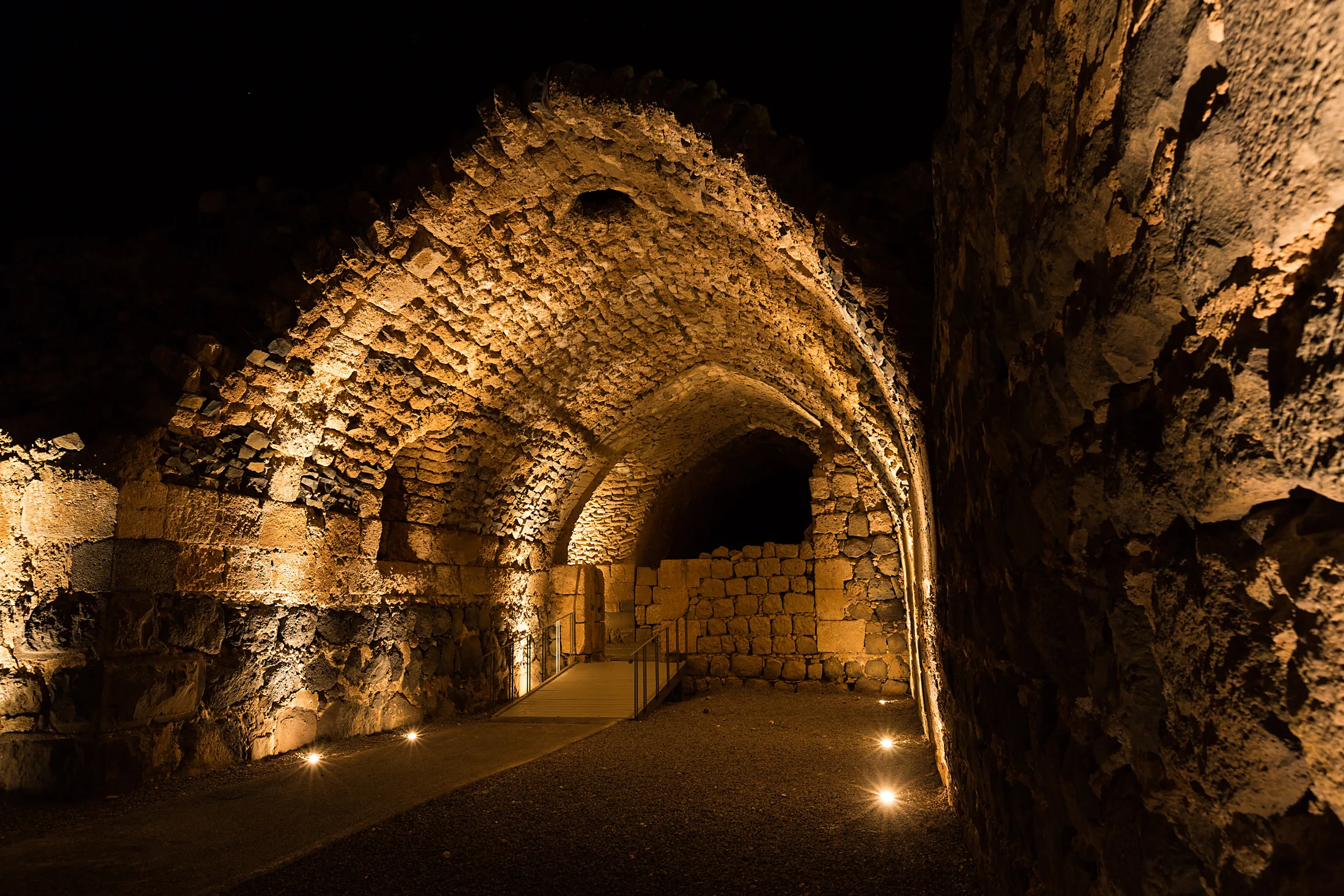Illuminated stone arch