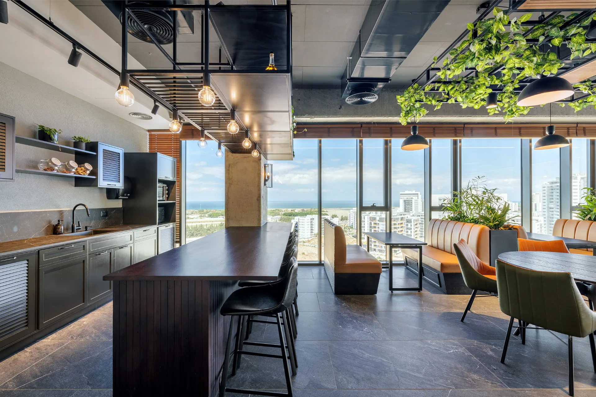 Café and breakout area with planting
