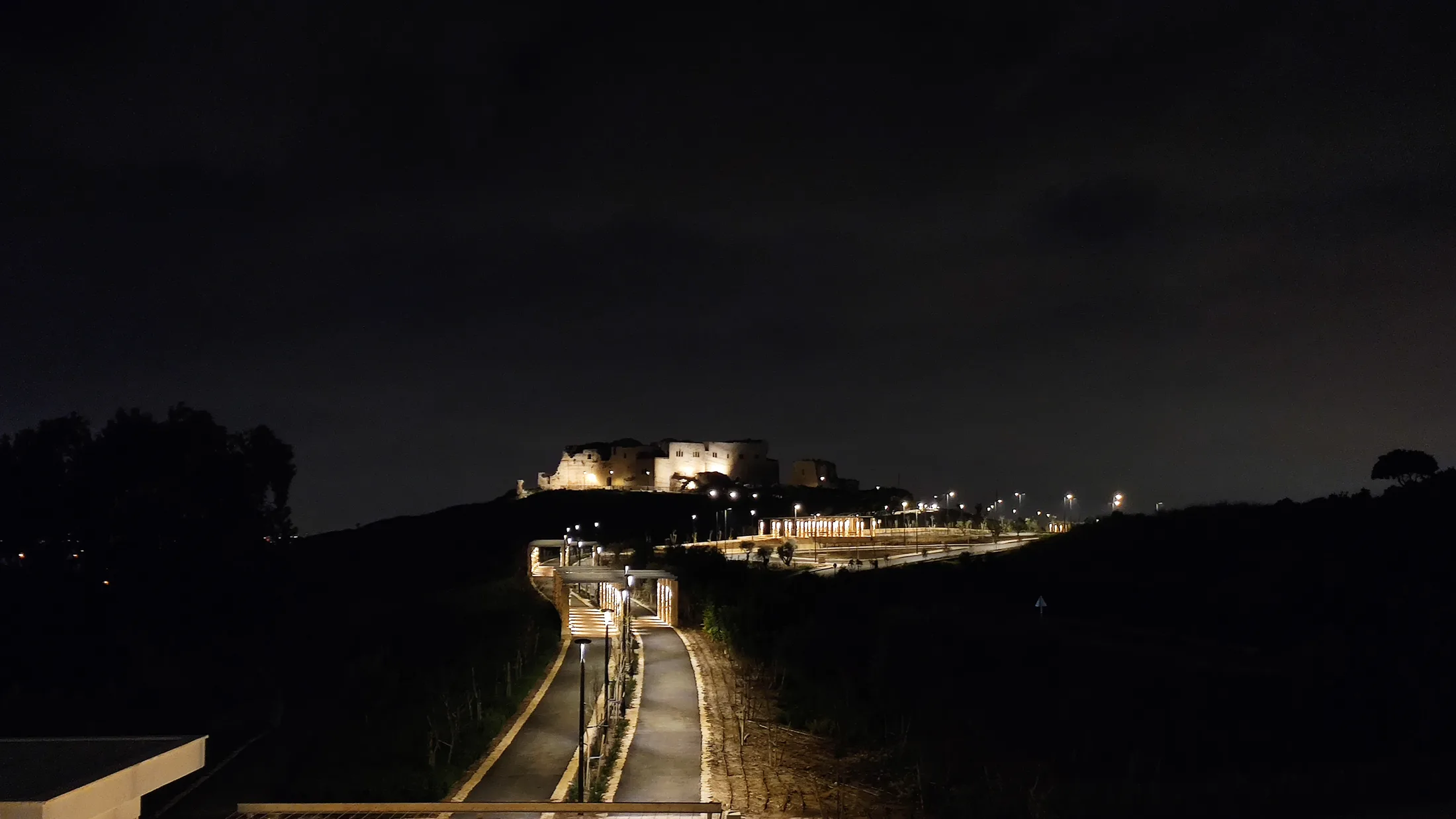 Migdal Tzedek within the night landscape