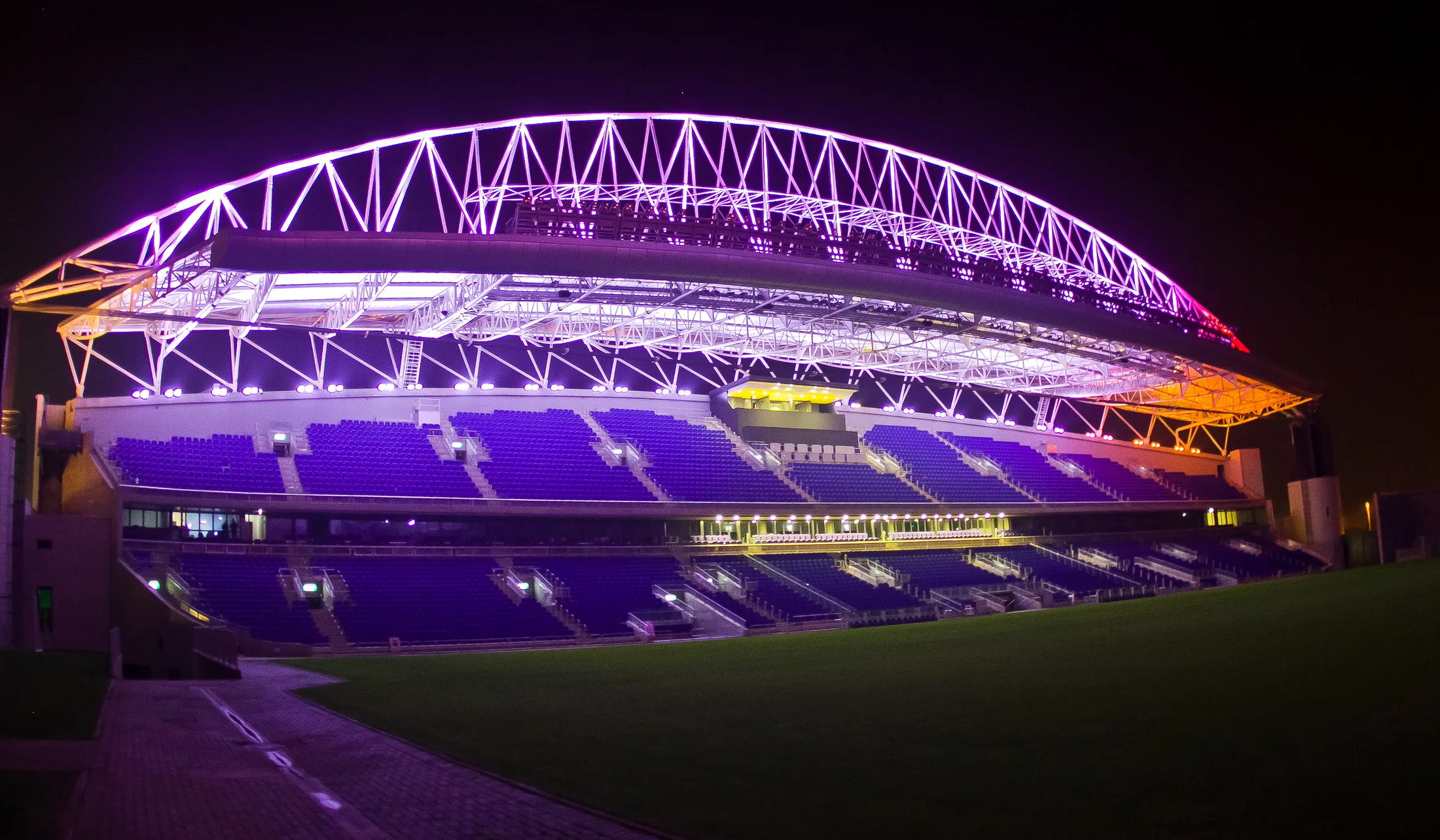 Illuminated envelope of Netanya Stadium