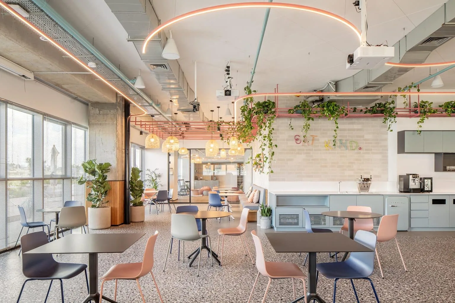 Work and gathering area at Remilk offices