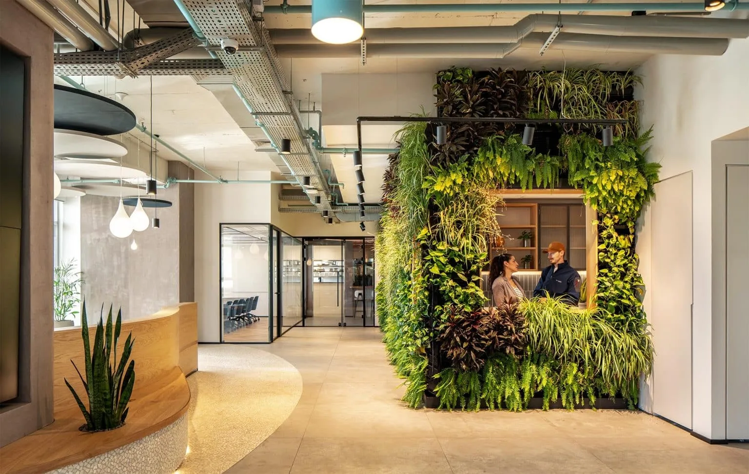Reception and circulation area at Remilk offices