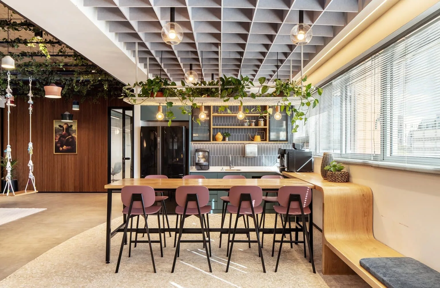 Dining and collaboration area at Remilk offices