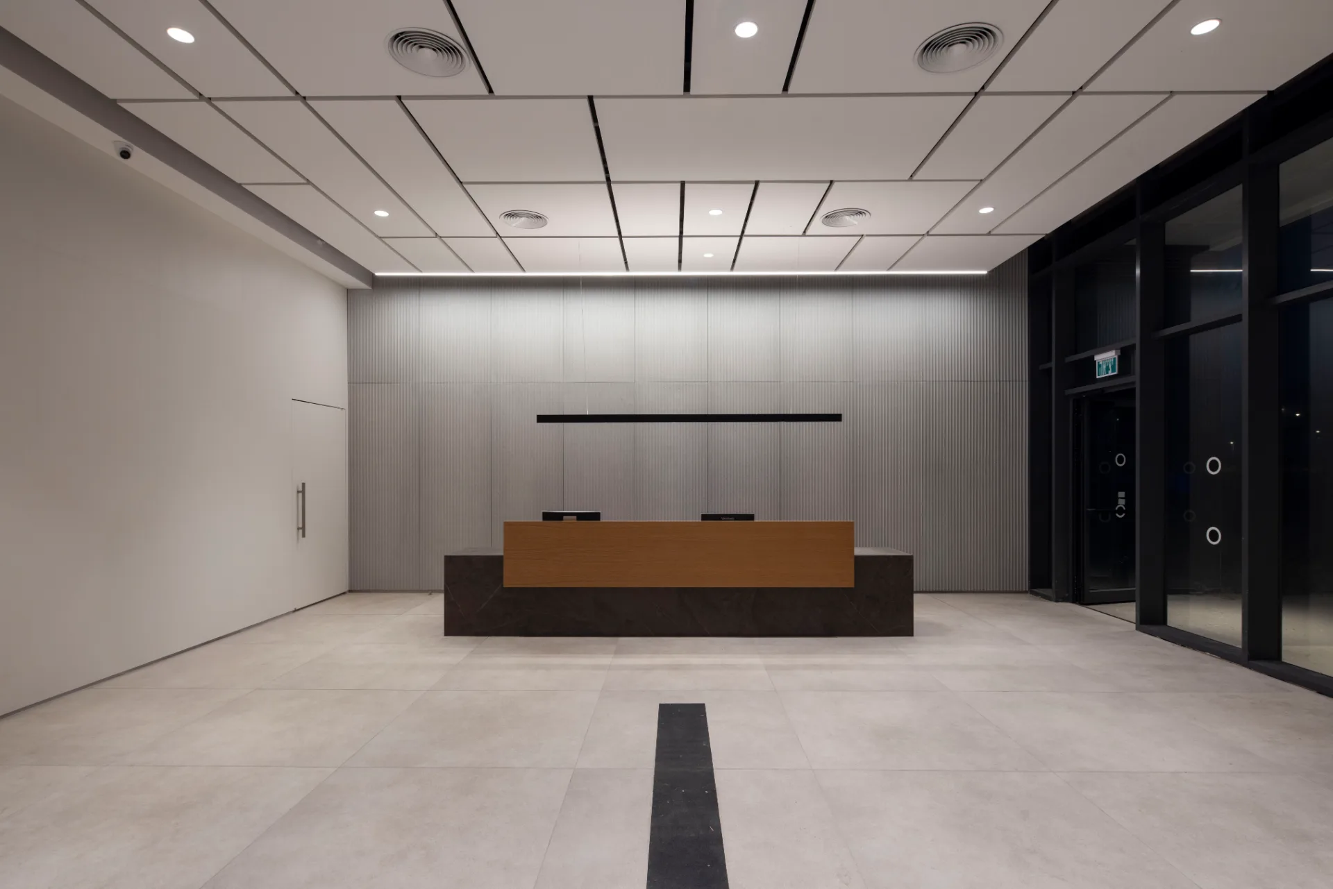 Reception desk in the entrance lobby