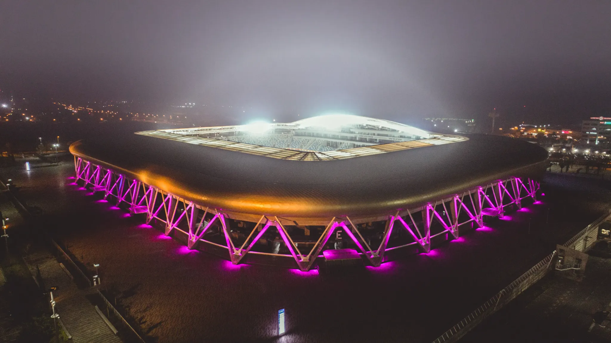 Illuminated Sammy Ofer Stadium