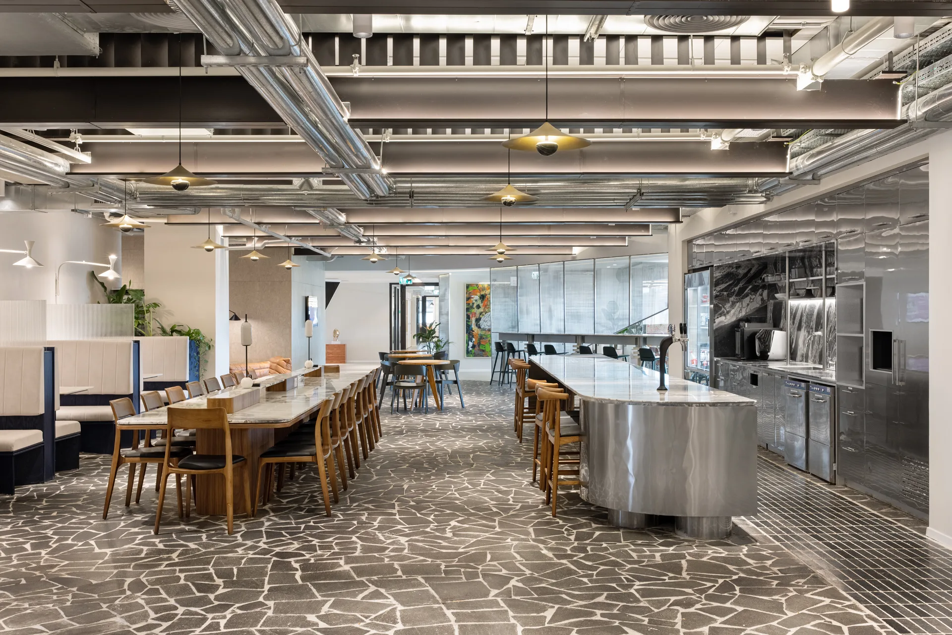 Chef's kitchen and dining area