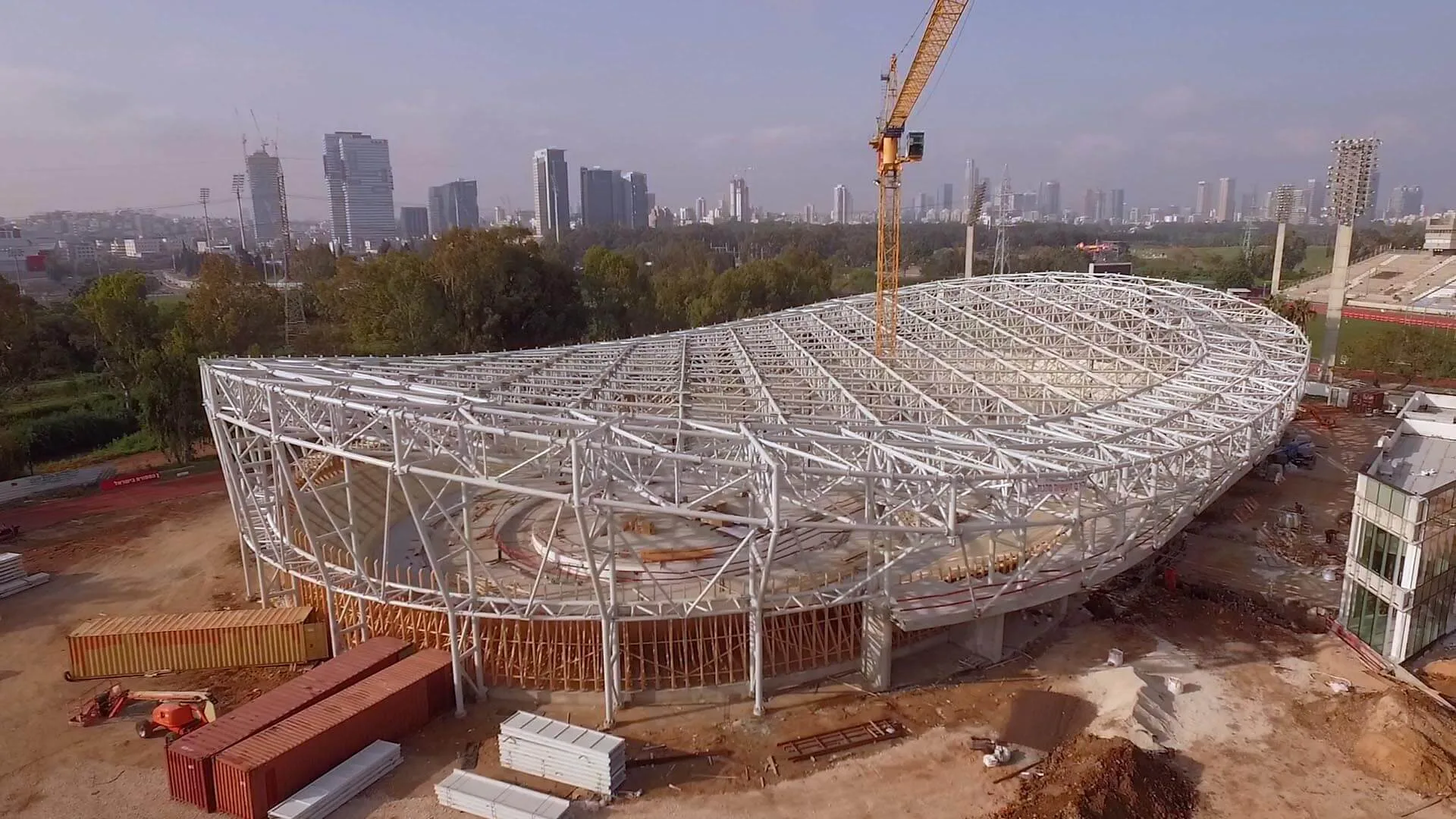 National Velodrome structure during construction