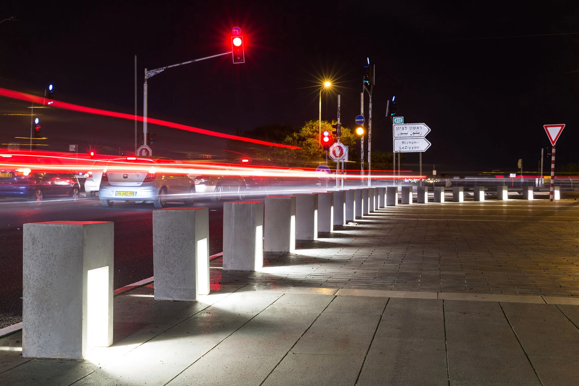 Low-level lighting elements in the public realm