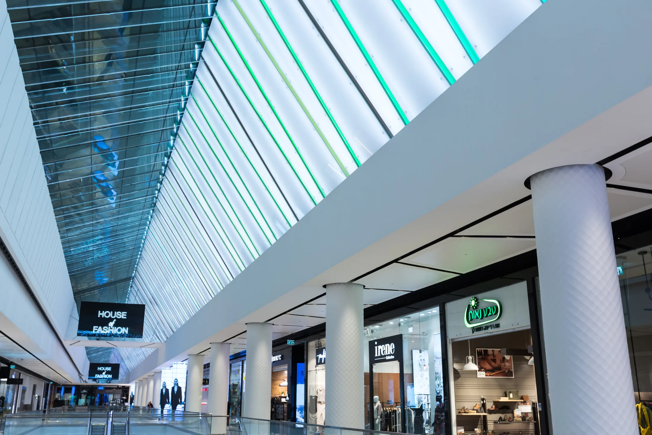 Illuminated shopping interior