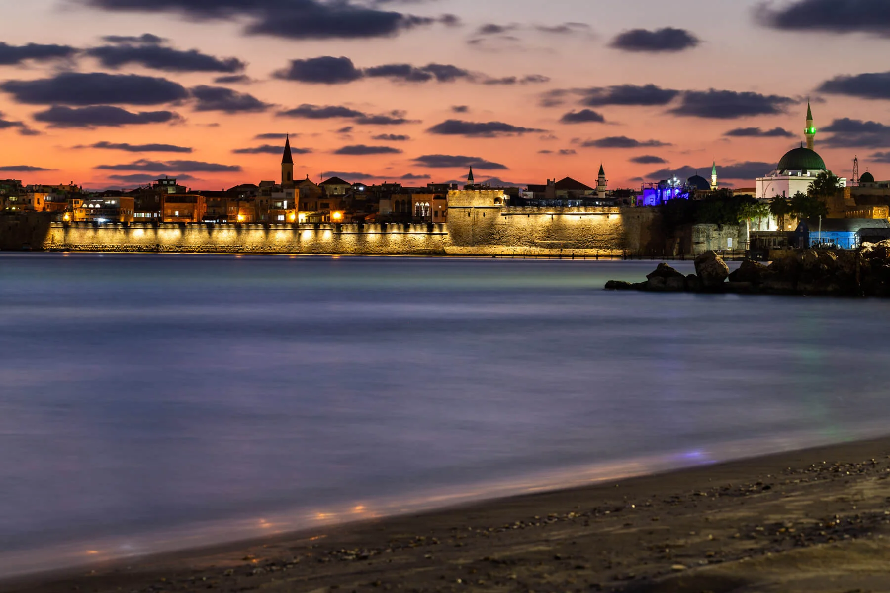 The walls and old-city skyline of Acre
