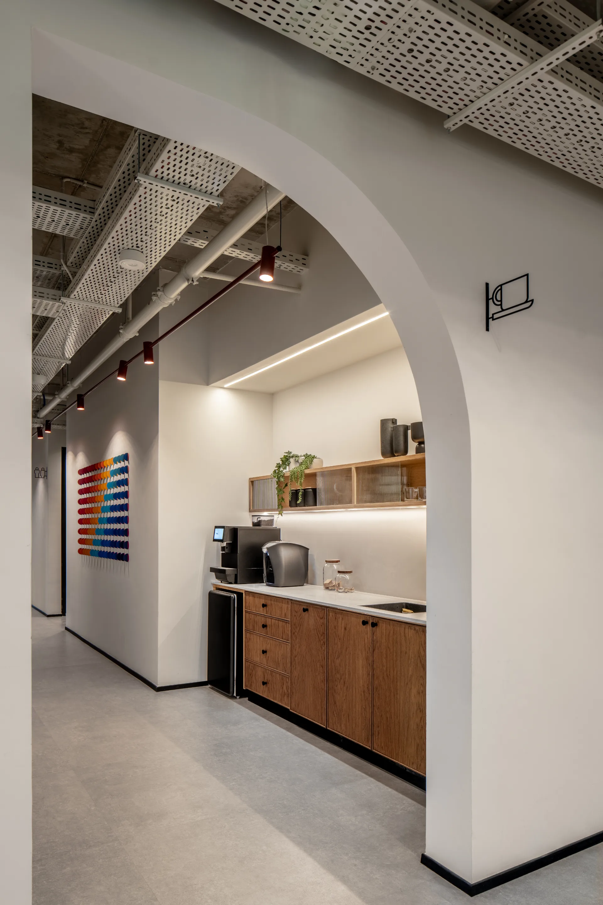 Coffee point with an art wall